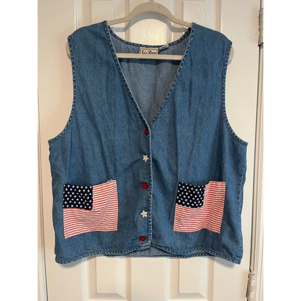 Vintage grandma core Ian Zara vest 100% cotton 2XL